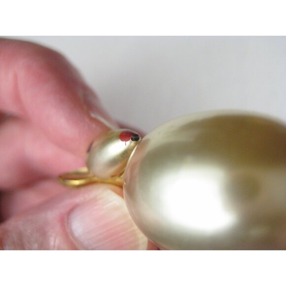 Vintage Kangaroo Brooch Faux-Pearl Teardrop Body Goldtone - Picture 5 of 6